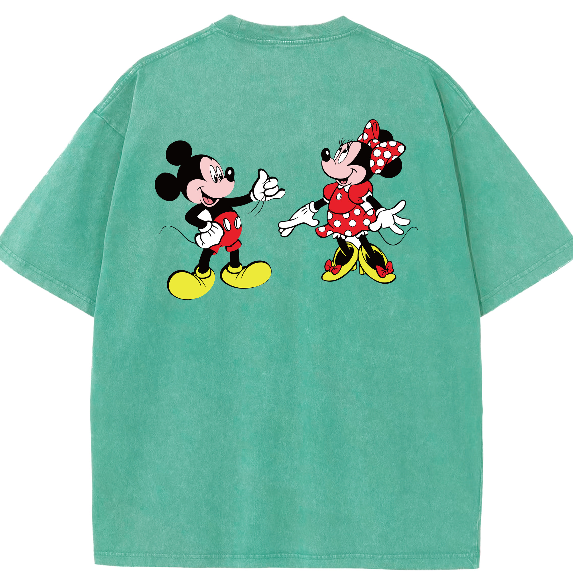 （画像用） ミッキーマウス Mickey Mouse 綿100% ヴィンテージ風 半袖Tシャツ（背面プリント）